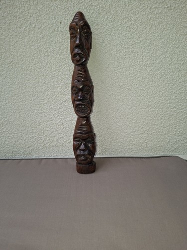 Statuette totem tiki triple - ​statuette,